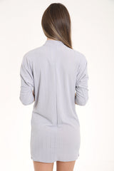 Cross frontal tejido tejido mini vestido acanalado