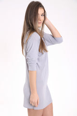 Cross frontal tejido tejido mini vestido acanalado