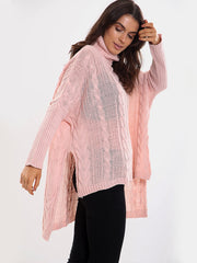Kady Oversized Dip Hem Cable Knit Jumper
