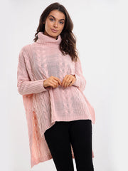 Kady Oversized Dip Hem Cable Knit Jumper