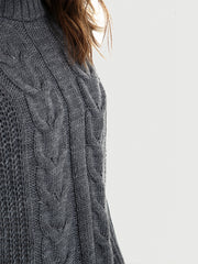Kady Oversized Dip Hem Cable Knit Jumper