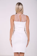 Perle Diamante Mesh Bodycon -Kleid