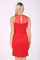 Perle Diamante Mesh Bodycon -Kleid