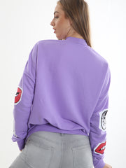 Olivia & Samira Monster Printed Sweatshirt Jumper