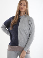 Contrast Colour Block Oversized Top