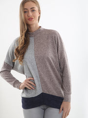 Contrast Colour Block Oversized Top