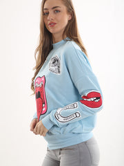 Olivia & Samira Monster Printed Sweatshirt Jumper