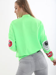 Olivia & Samira Monster Printed Sweatshirt Jumper