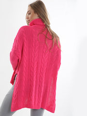 Kady Oversized Dip Hem Cable Knit Jumper