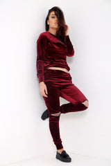 Zipped Velour Loungewear Coordinate Suit