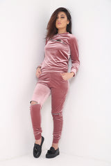 Zipped Velour Loungewear Coordinate Suit