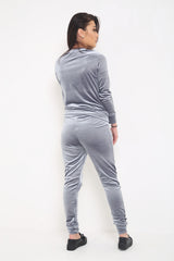 Zipped Velour Loungewear Coordinate Suit