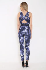 Cross Back Spring Floral Jumpsuit