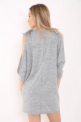 Bind Knoop schoudergesneden mouw baggy jurk top