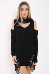 Koude schouderchoker nek gescheurde ladder doden gebreide trui