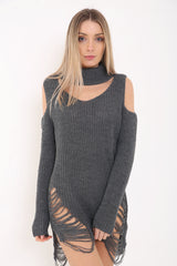 Koude schouderchoker nek gescheurde ladder doden gebreide trui