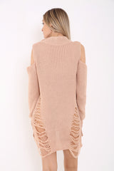 Koude schouderchoker nek gescheurde ladder doden gebreide trui