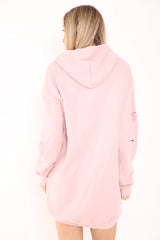 Oversized Distressed Hooded Jumper Dress