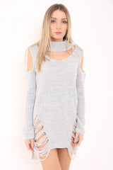 Koude schouderchoker nek gescheurde ladder doden gebreide trui