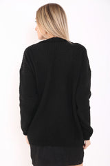 Choker Neck Knitted Jumper Top