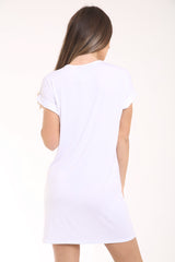 Houston Print Longline T -Shirt -Kleid