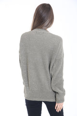 Choker nek lurex gebreide trui