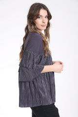 Pleated Frill Oversized Baggy Top