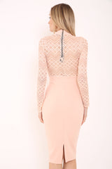 Lace Mieder Midi Kleid