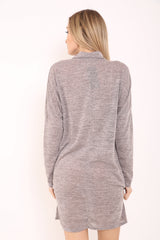 Vestido de cuello de gargantilla de tejido de melange