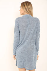 Vestido de cuello de gargantilla de tejido de melange