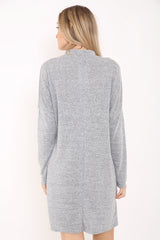 Vestido de cuello de gargantilla de tejido de melange