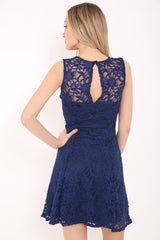 Glitter Lace Lined Skater Dress