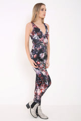 Cross Back Spring Floral Jumpsuit
