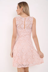 Glitter Lace Lined Skater Dress