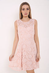 Glitter Lace Lined Skater Dress