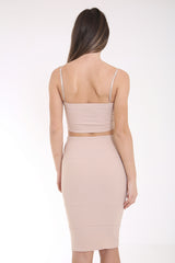 Ribbed Bralet And Midi Skirt Coordinate