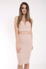 Ribbed Bralet And Midi Skirt Coordinate