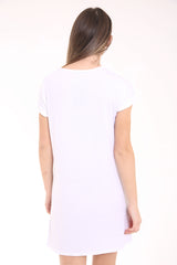 Skull And Rose Print Longline T Shirt Dress