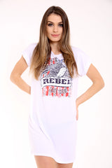 Vestido de camiseta de Longline Rebel Eagle estampado