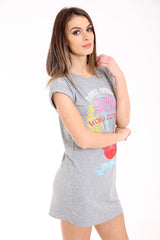 Vestido de camiseta Longline de estampado de guitarra de rock estrella