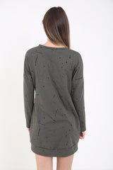 Top de vestido de sudadera de pintura con salpicaduras