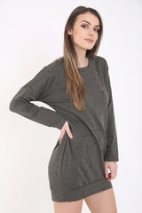 Top de vestido de sudadera de pintura con salpicaduras