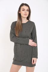 Top de vestido de sudadera de pintura con salpicaduras