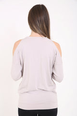 Santa Rosa Loop Back Cold Shoulder Sweat Top