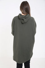 Studded Star Detail Oversized Hooded Jumper