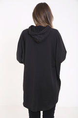 Studded Star Detail Oversized Hooded Jumper
