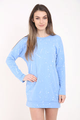 Top de vestido de sudadera de pintura con salpicaduras