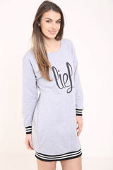 Lies Printed Sweatshirt Dress