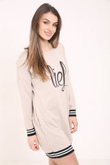Lies Printed Sweatshirt Dress