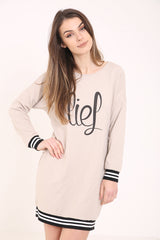 Lies Printed Sweatshirt Dress